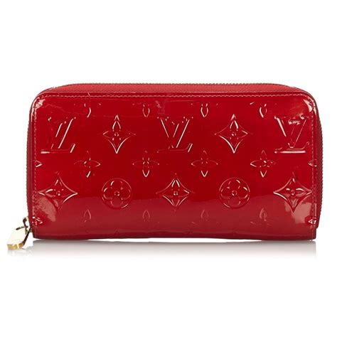 louis vuitton red zippy wallet